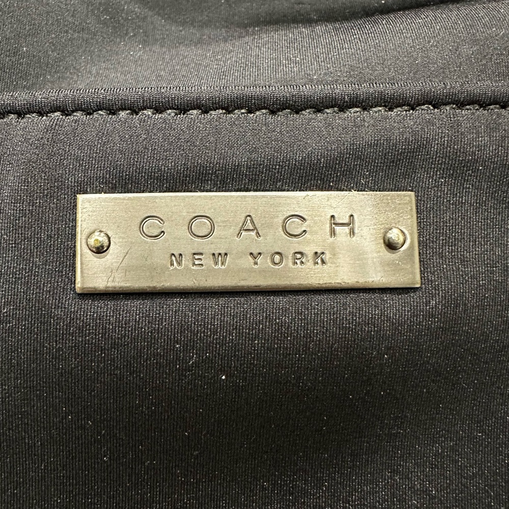 Vintage Coach Black Nylon Shoulder Bag Leather Trim Made in Costa Rica - Picture 7 of 13